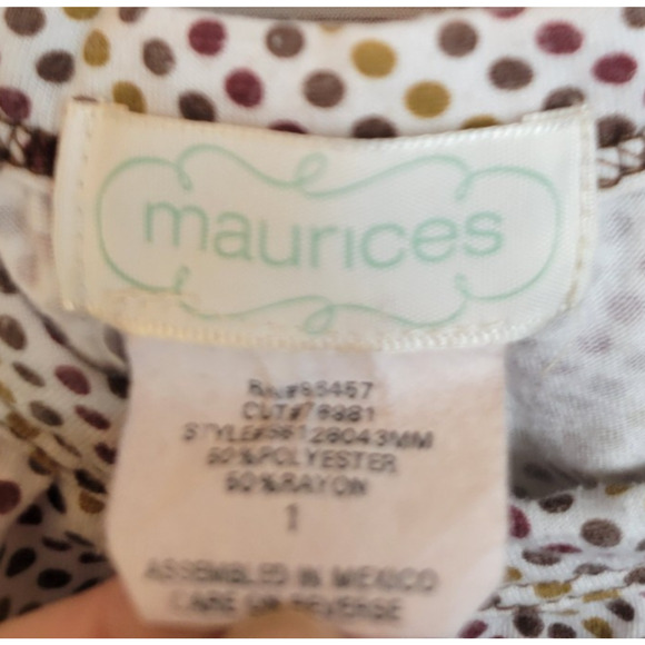 Vintage Maurices 90s Brown Mini Polka Dot Sleeveless Tank Top Women's Size 1X - Picture 2 of 9